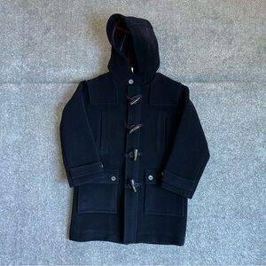 Vintage Jacadi Paris Navy Blue Wool Blend Classic Boys Duffle Winter Coat Size 8